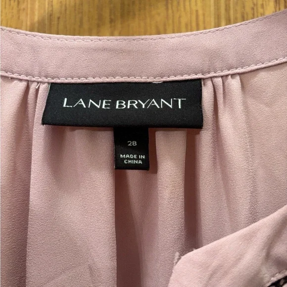 Lane Bryant Pink Sleeveless Shirt with Black Lace - Picture 3 of 8